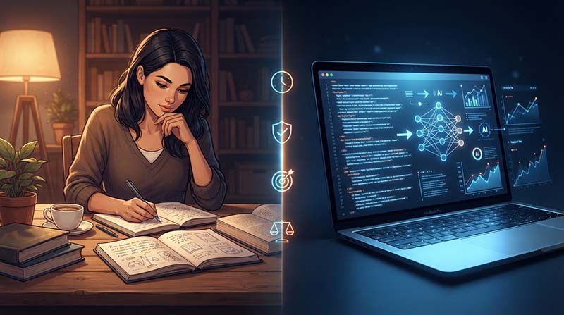تفاوت کلیدی تولید محتوا با هوش مصنوعی و بدون هوش مصنوعی